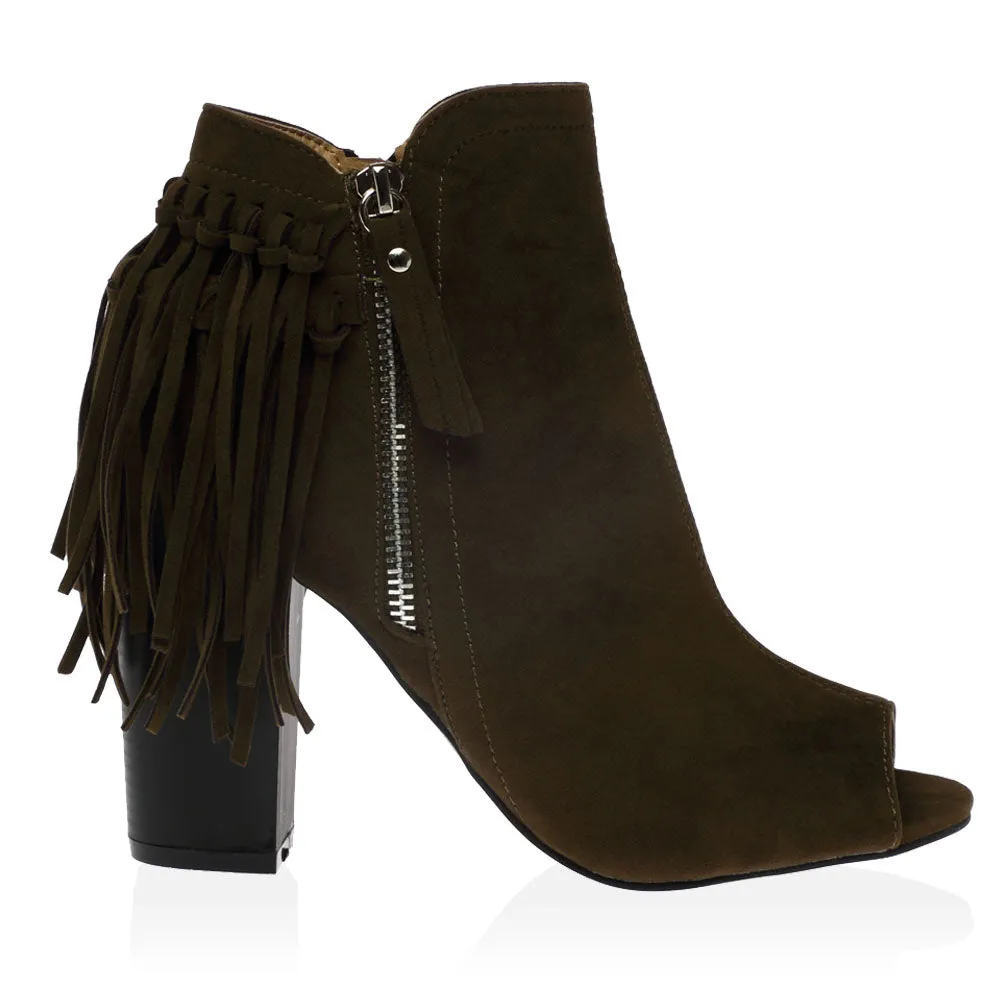 Amira Ankle Boots in Khaki