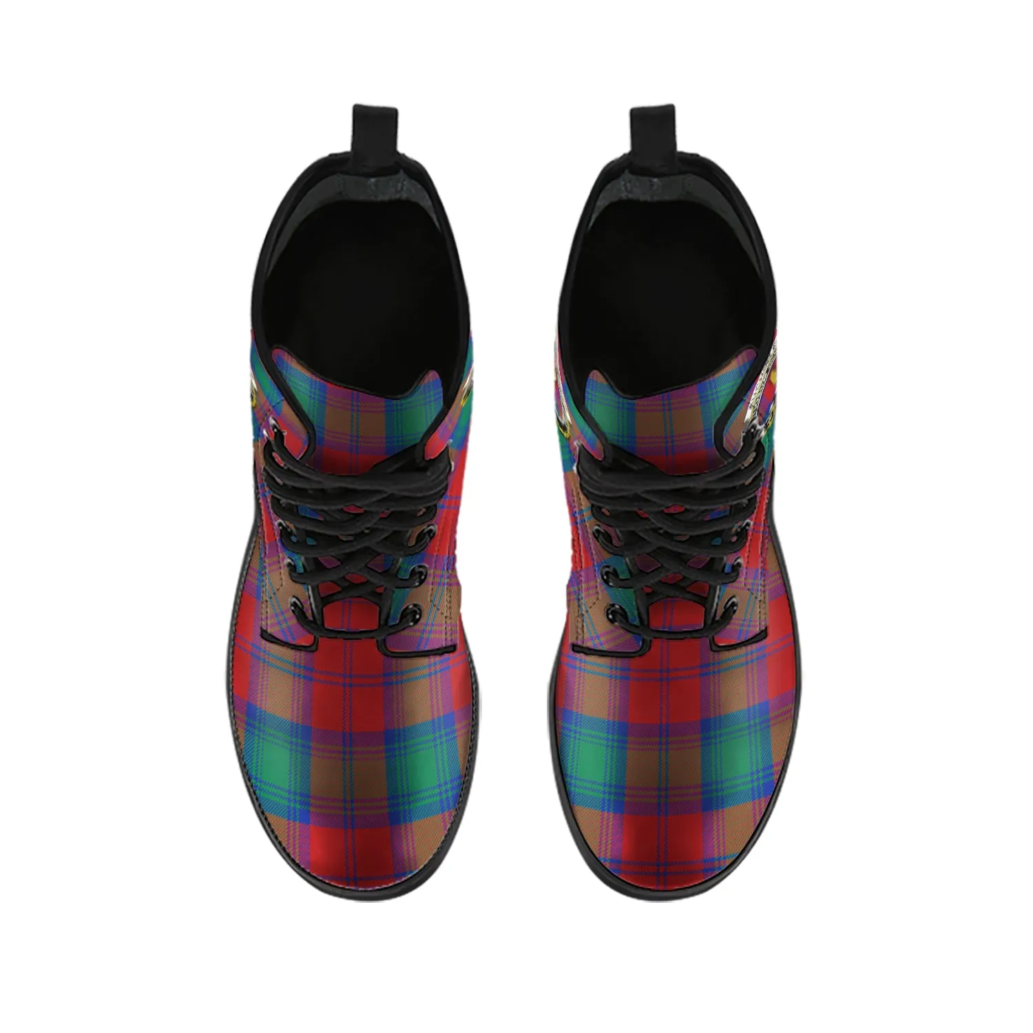 Auchinleck (Affleck) Tartan Leather Boots with Family Crest