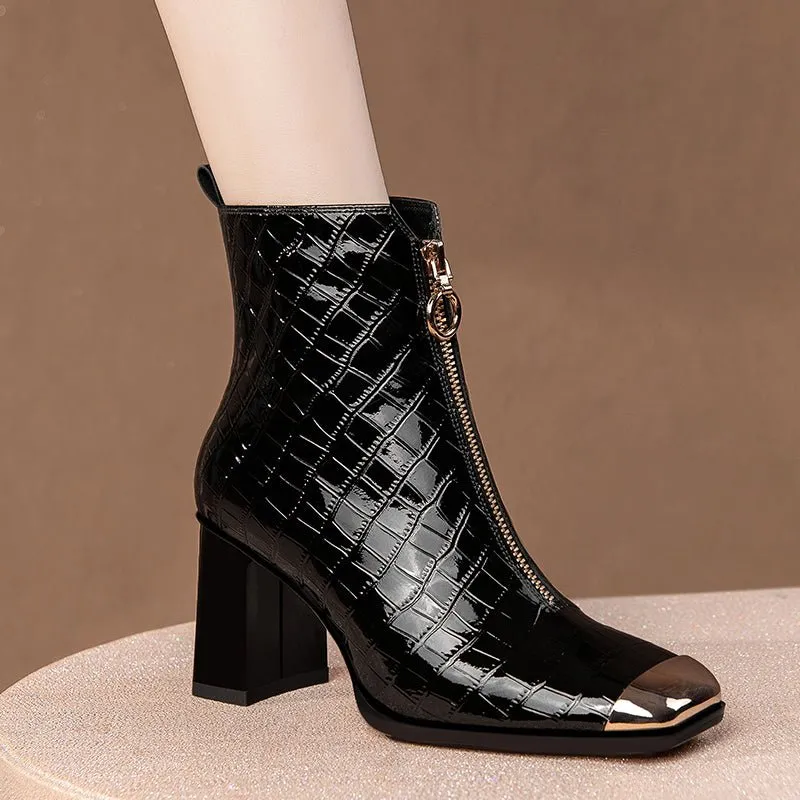 Autumn Serpent Chic Ankle Boots