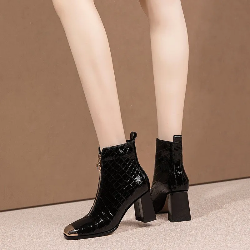 Autumn Serpent Chic Ankle Boots