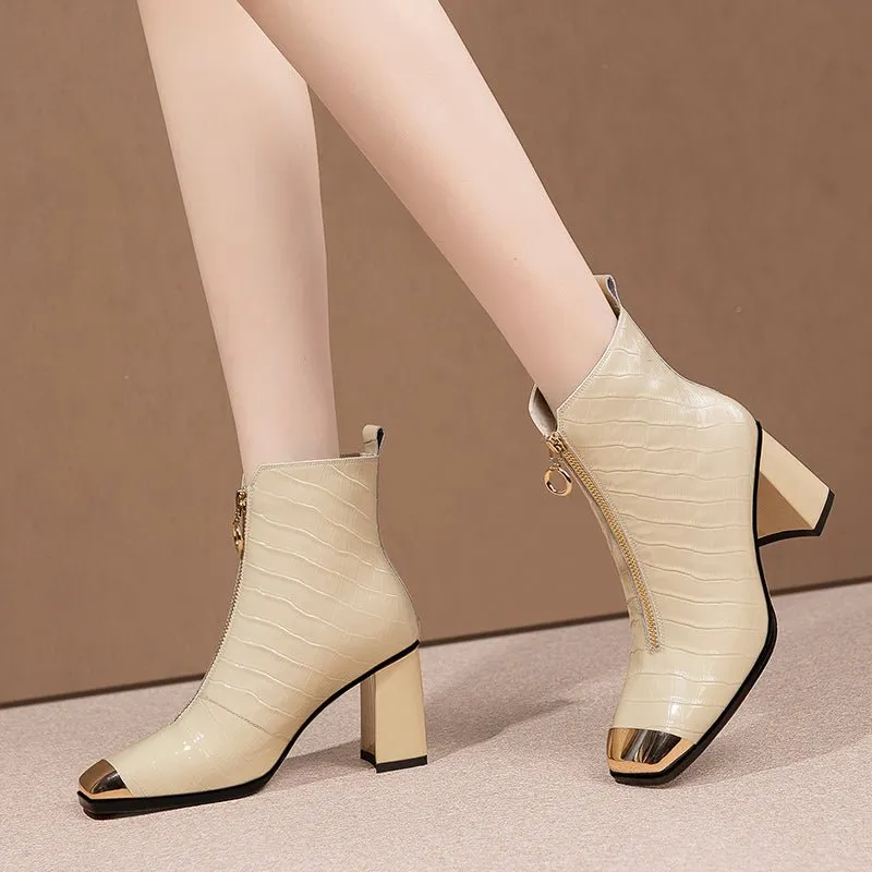 Autumn Serpent Chic Ankle Boots