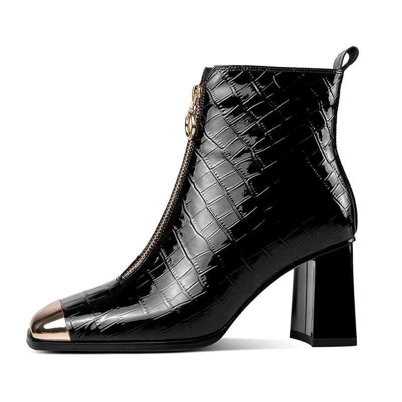 Autumn Serpent Chic Ankle Boots