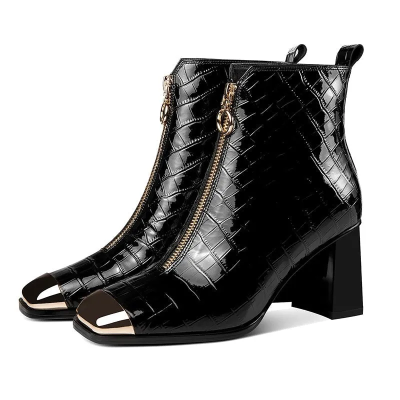 Autumn Serpent Chic Ankle Boots