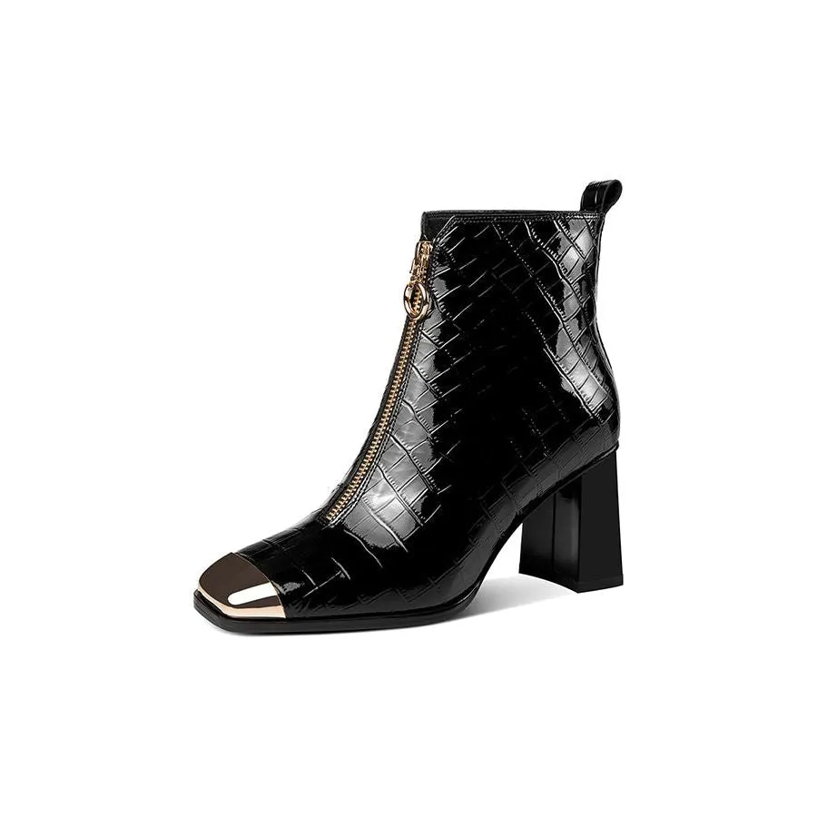 Autumn Serpent Chic Ankle Boots