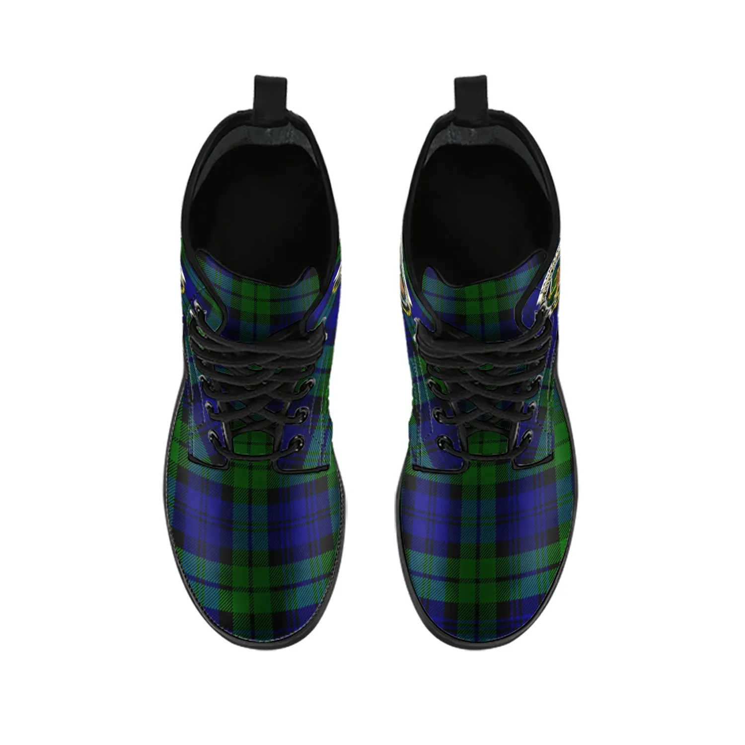 Bannatyne Tartan Leather Boots with Family Crest