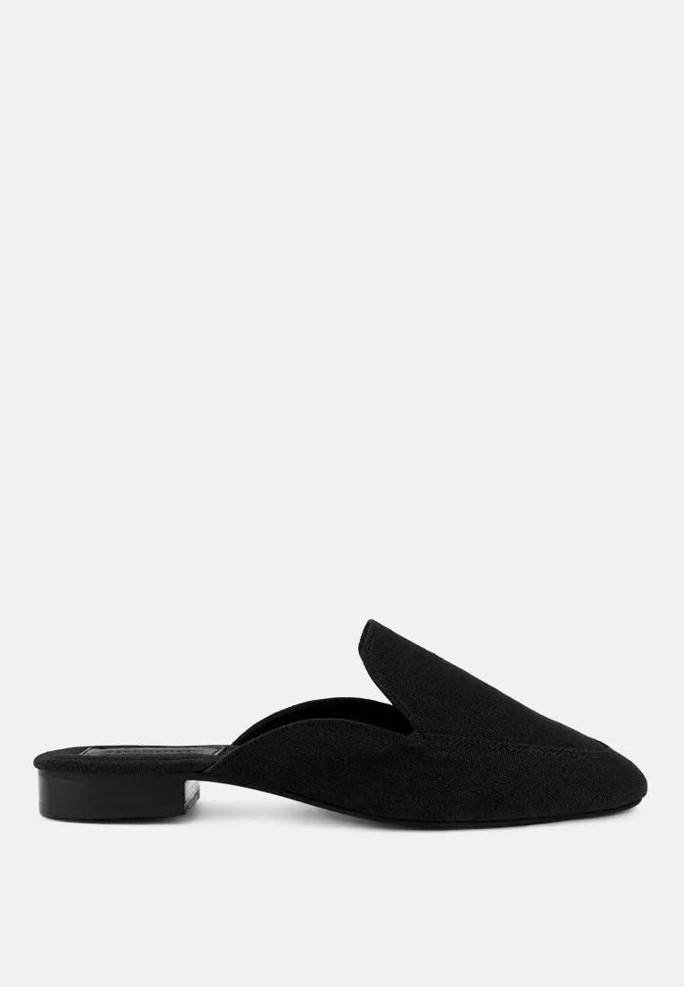 CALICO Black Organic Canvas Mules