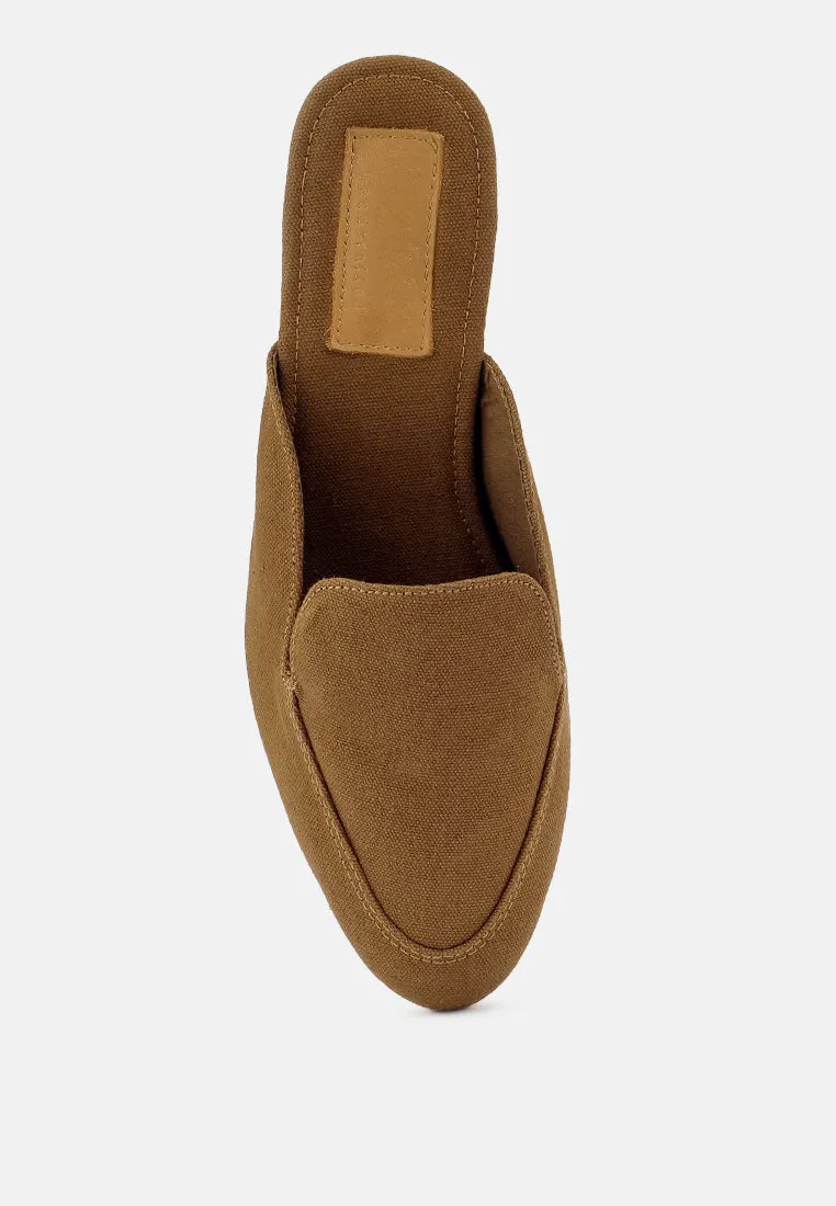 CALICO Tan Organic Canvas Mules