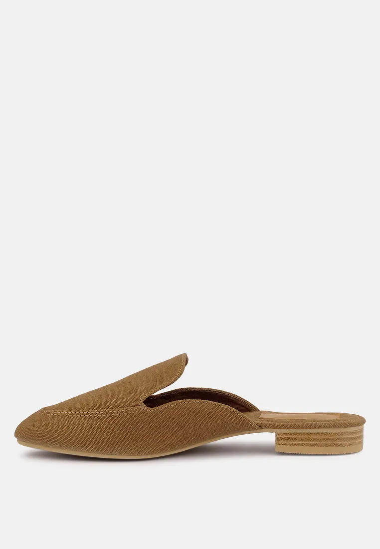 CALICO Tan Organic Canvas Mules