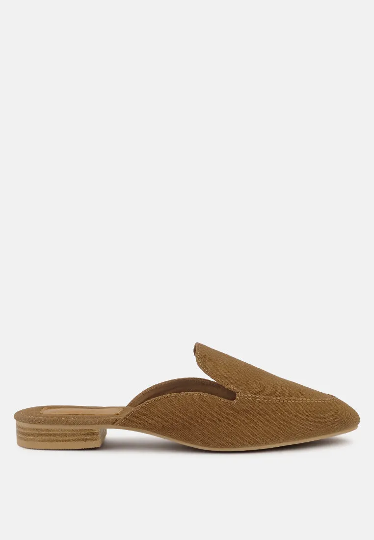 CALICO Tan Organic Canvas Mules