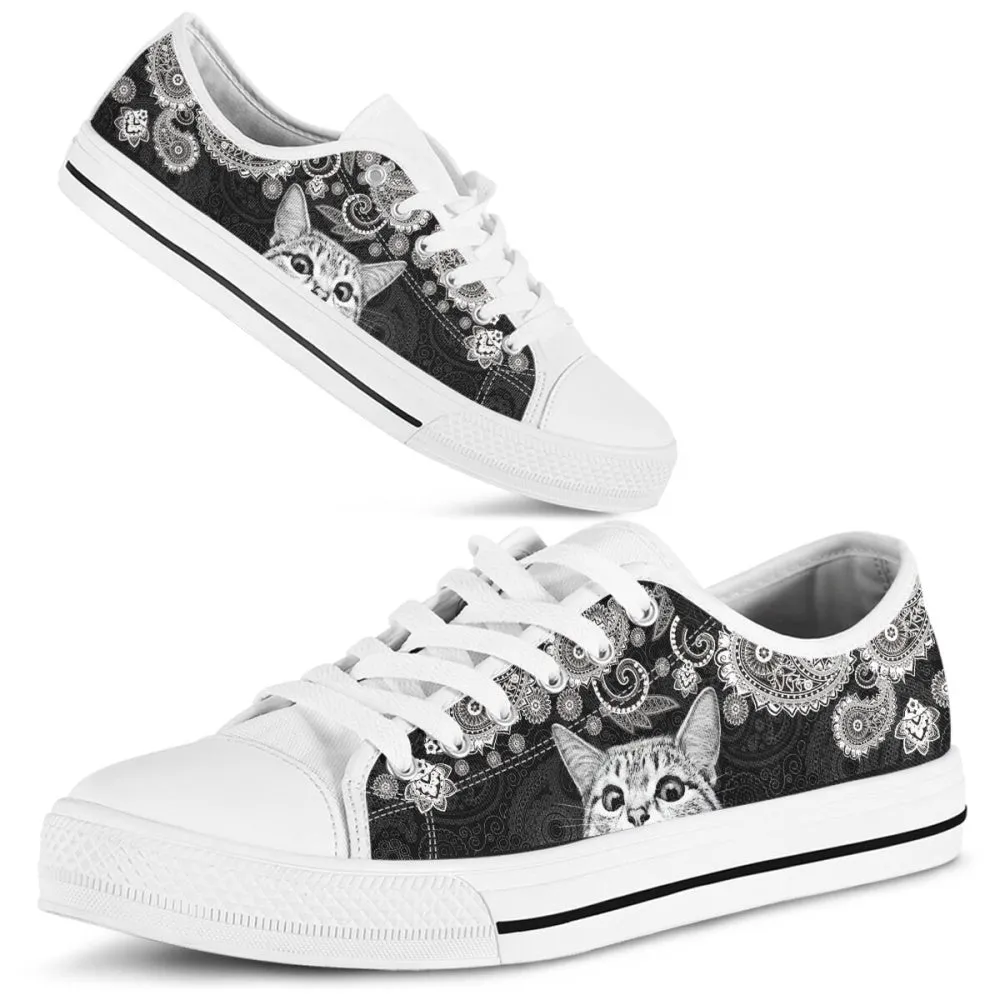 Cat Mom Kitty Printed Shoes Kitten, Cat Low Top Shoes, Gift For Cat Lovers, Cat Canvas Shoes