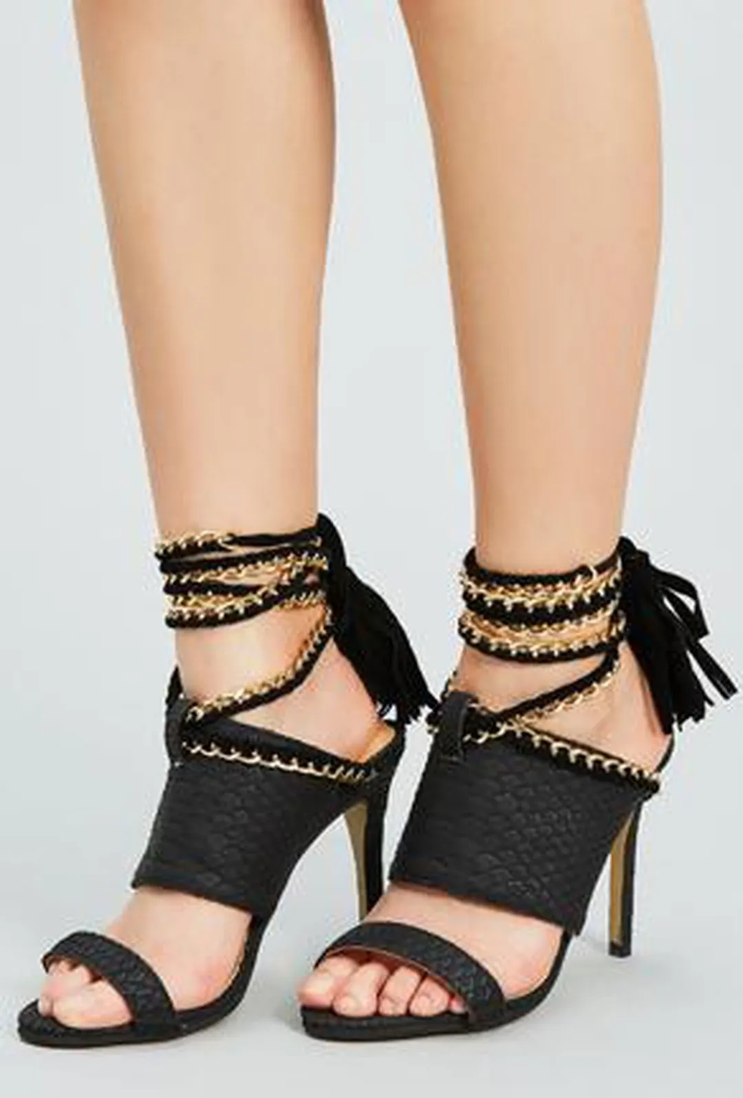 CELLE - CHAIN ANKLE TIE MULE