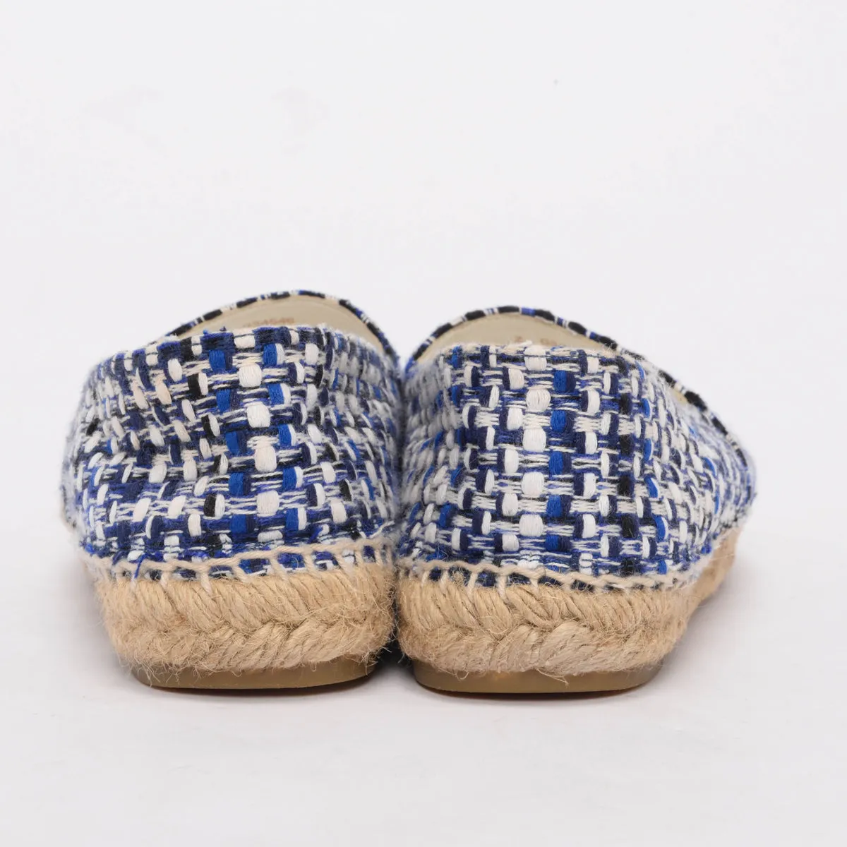 Chanel Blue Tweed CC Espadrilles 39