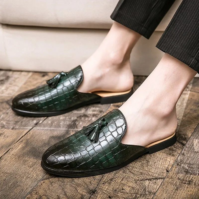 Chic CrocComfort Crocodile Pattern Slip-On Mules