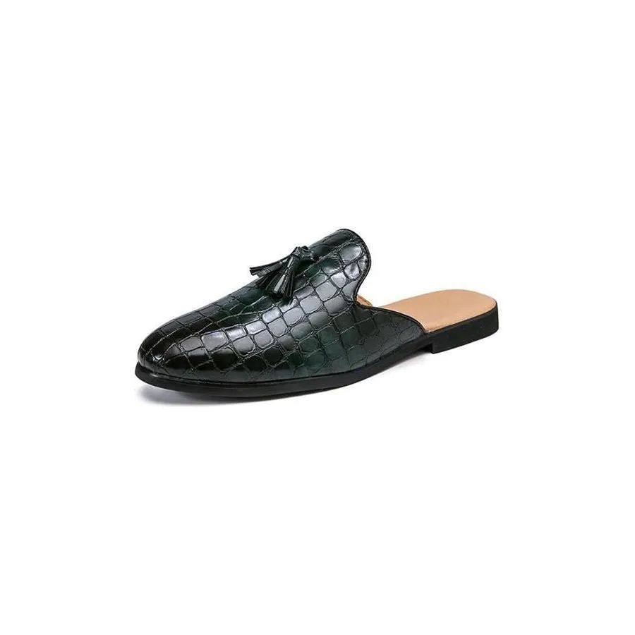 Chic CrocComfort Crocodile Pattern Slip-On Mules