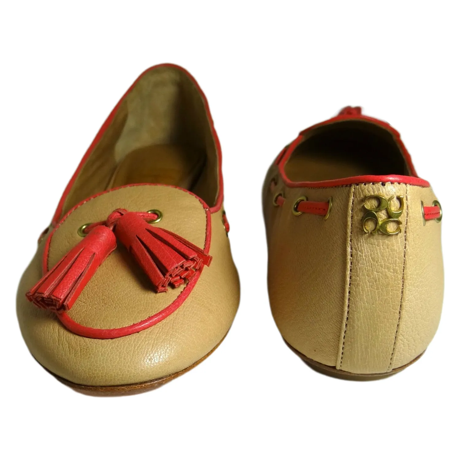 COACH Manika Soft Tan Leather Flat Shoes