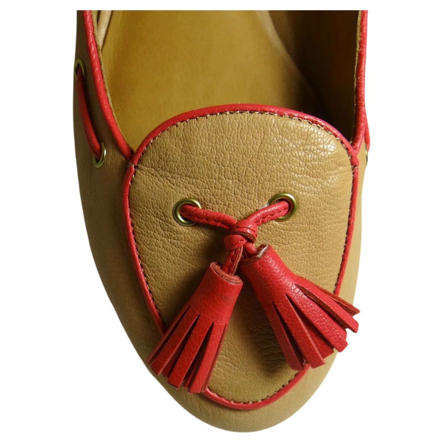 COACH Manika Soft Tan Leather Flat Shoes