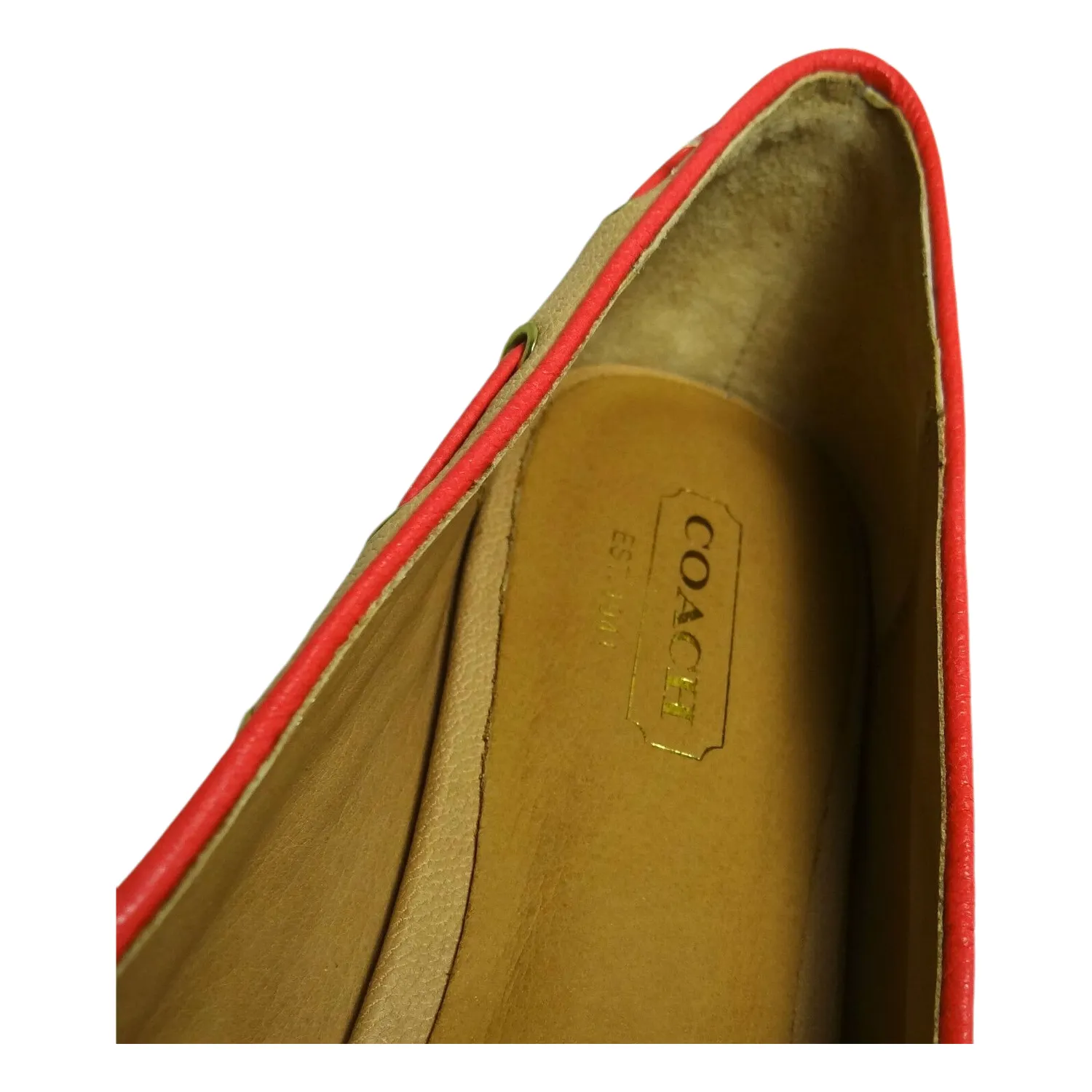 COACH Manika Soft Tan Leather Flat Shoes