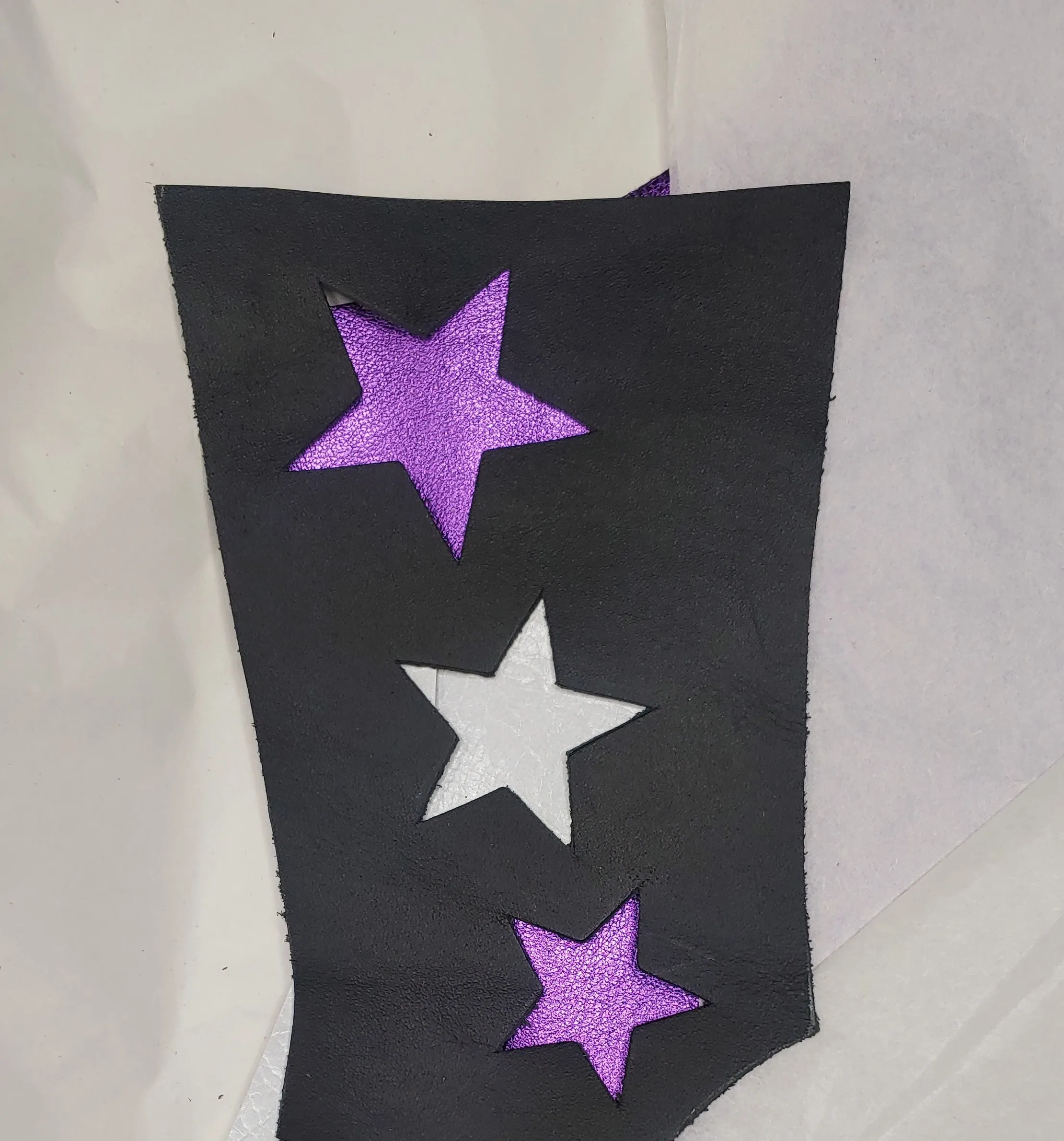 Custom Stardust Aerial boots w/ Purple & White Stars   Grip Panel