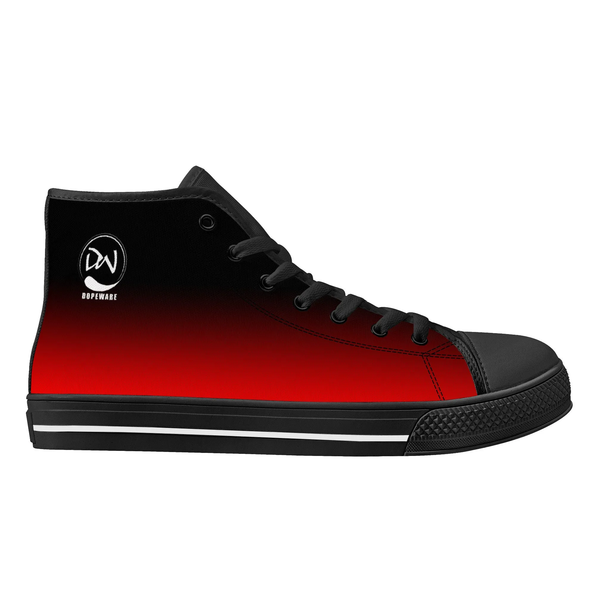 D25 High-Top Canvas Shoes - Black and Red