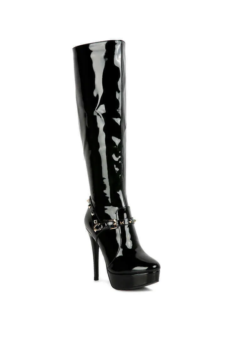 daphne stiletto heeled mid calf boots