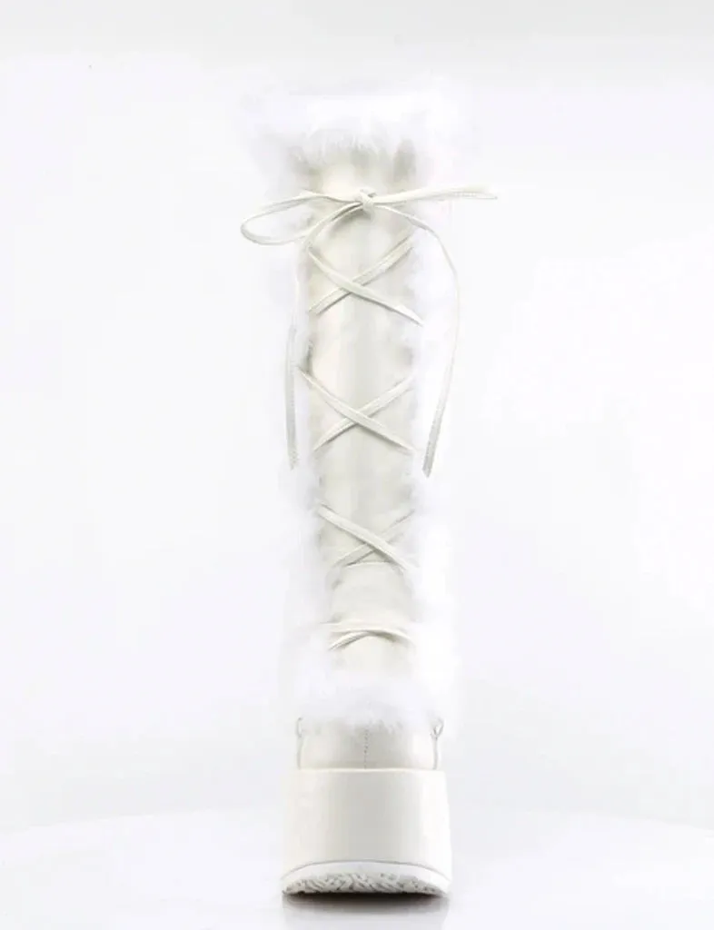 DEMONIA CAMEL-311 PLATFORM BOOTS - WHITE ✰ PRE ORDER ✰