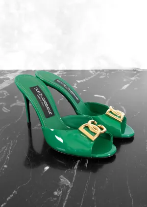 Dolce & Gabbana DG Logo 105 Patent Leather Mules