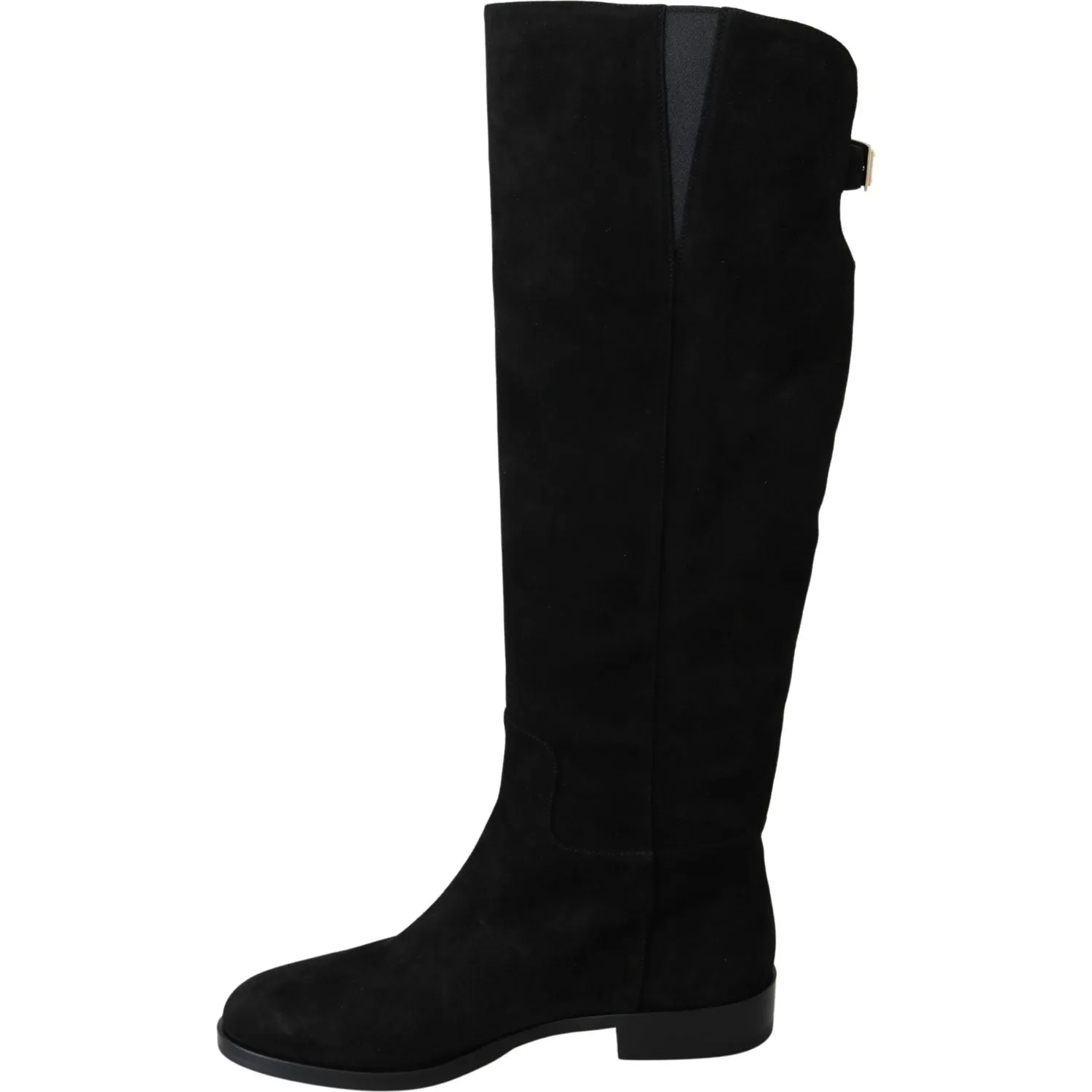 Dolce & Gabbana Elegant Black Suede Knee High Boots