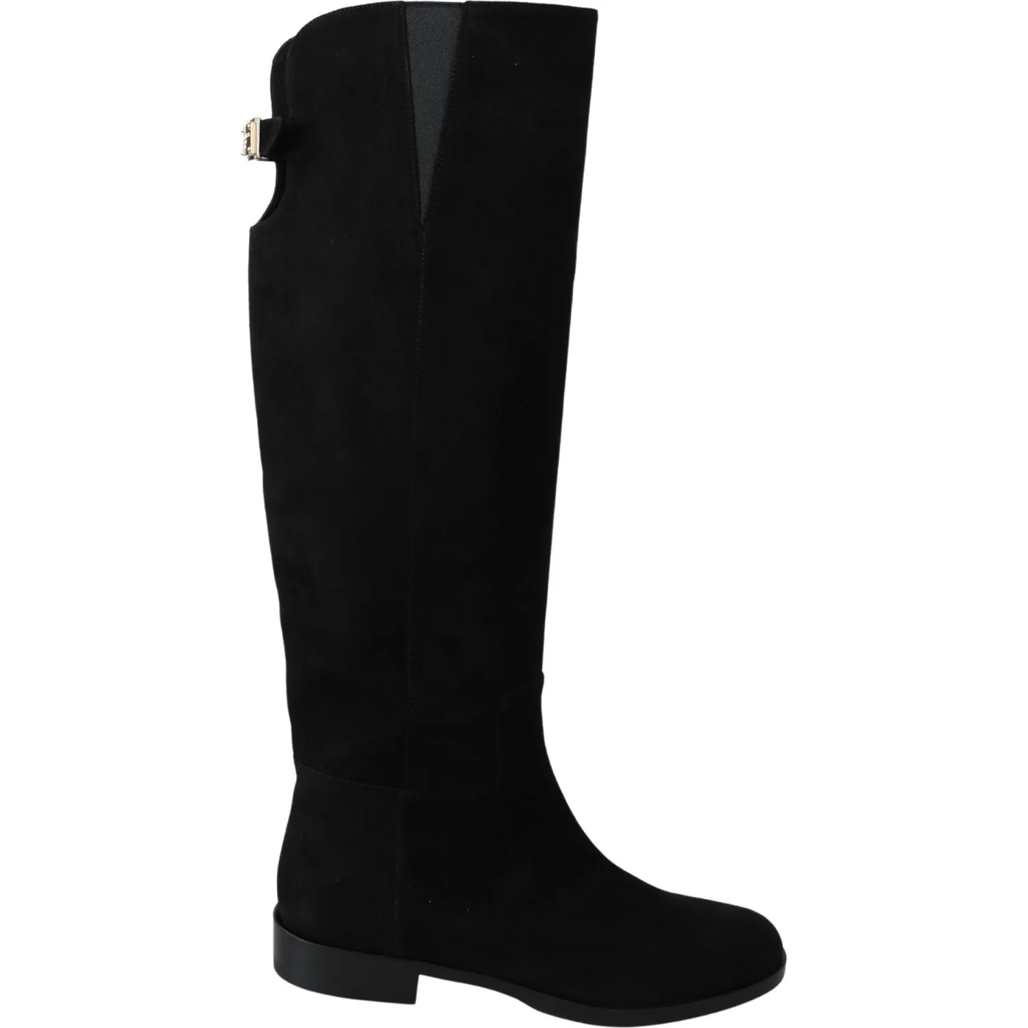 Dolce & Gabbana Elegant Black Suede Knee High Boots