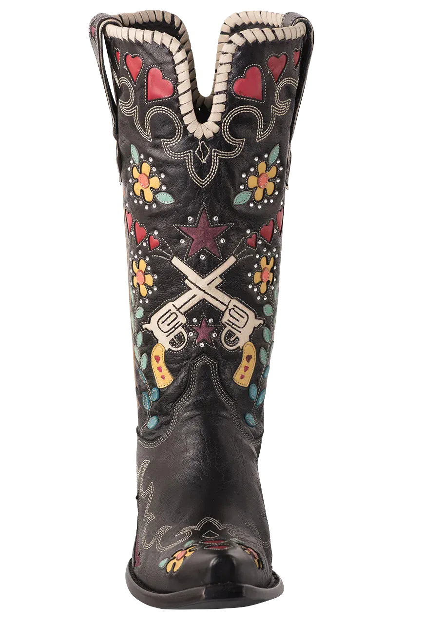 Double D Ranch by Old Gringo Women's Goat Bandit Cowgirl Boots - Black