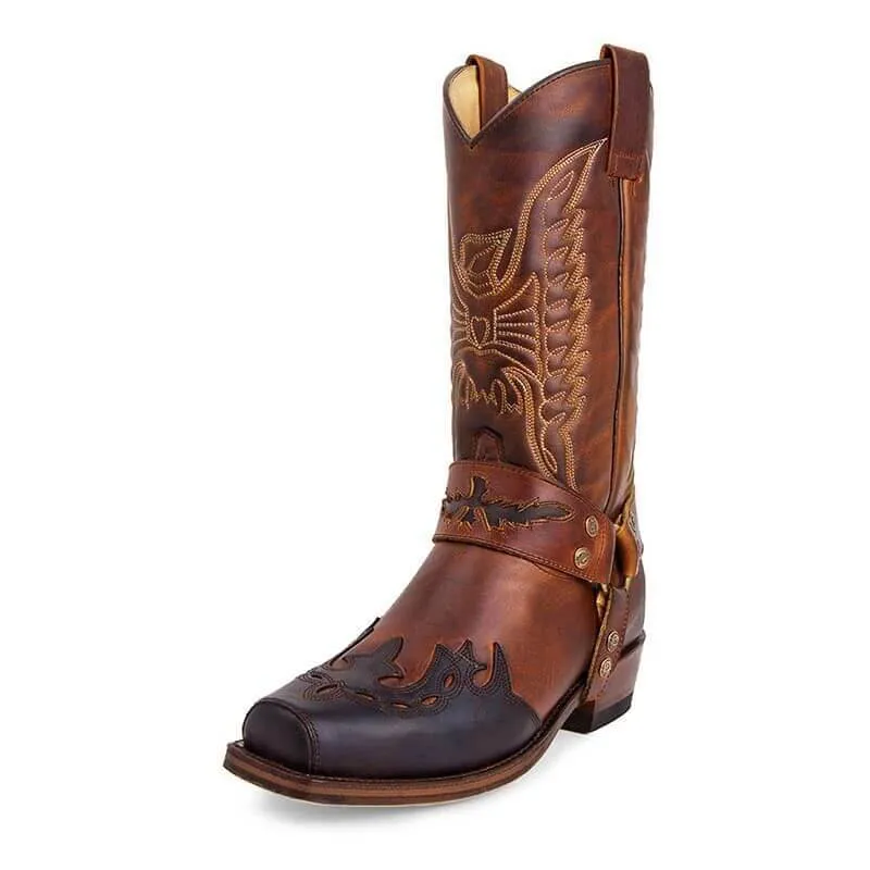 Eagle Embroidery Velvet Nose Cowgirl Cowboy Boots