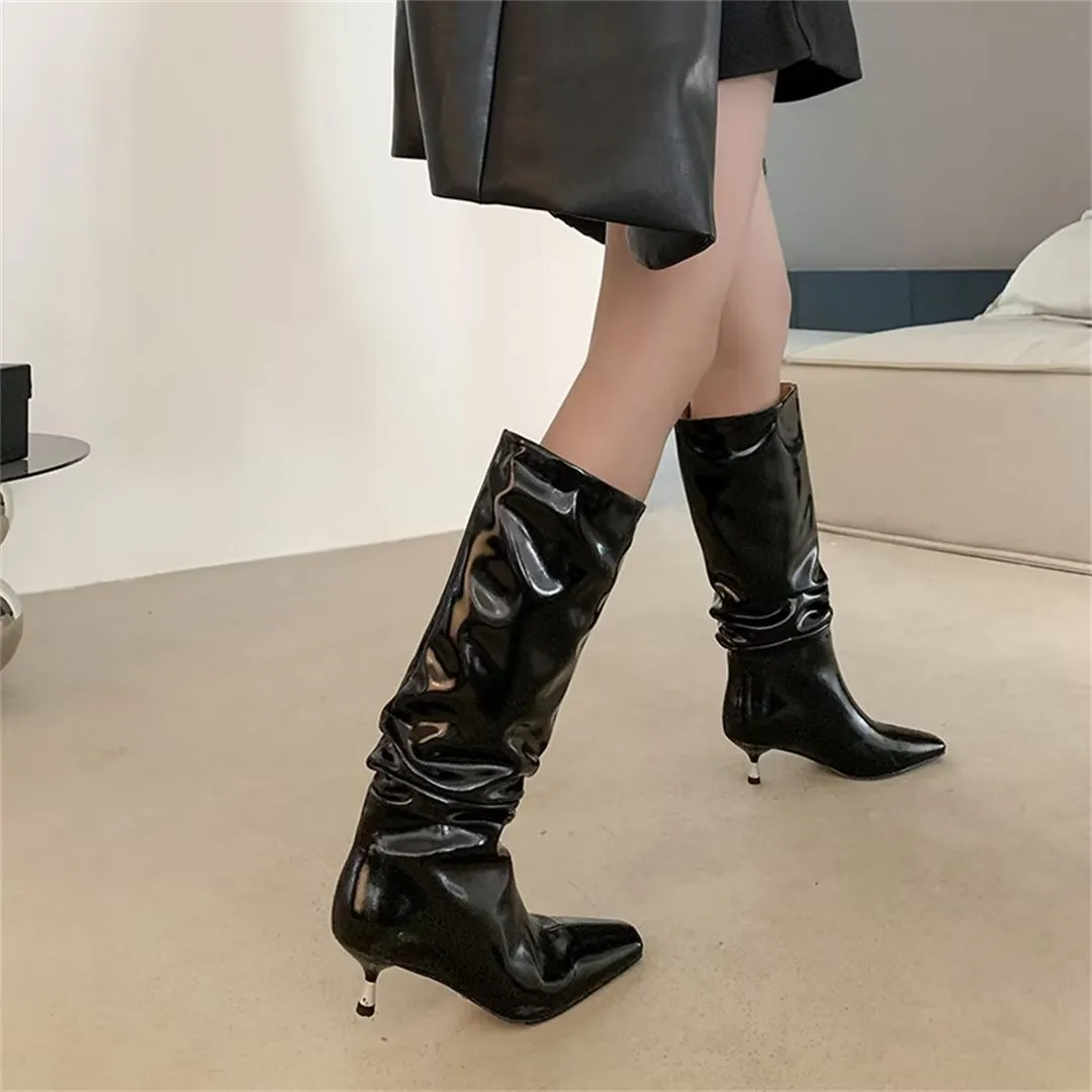 ElegantLeather Over-Knee Pointed Toe Stiletto Heel Boots