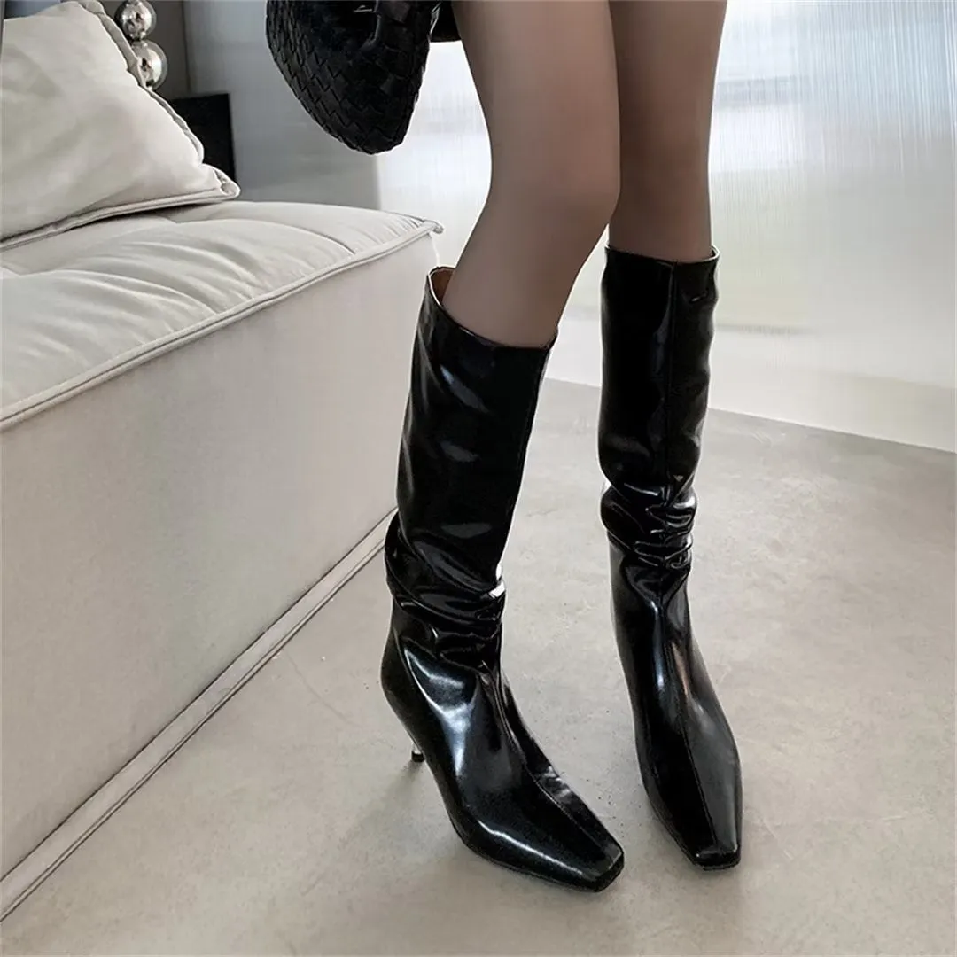 ElegantLeather Over-Knee Pointed Toe Stiletto Heel Boots