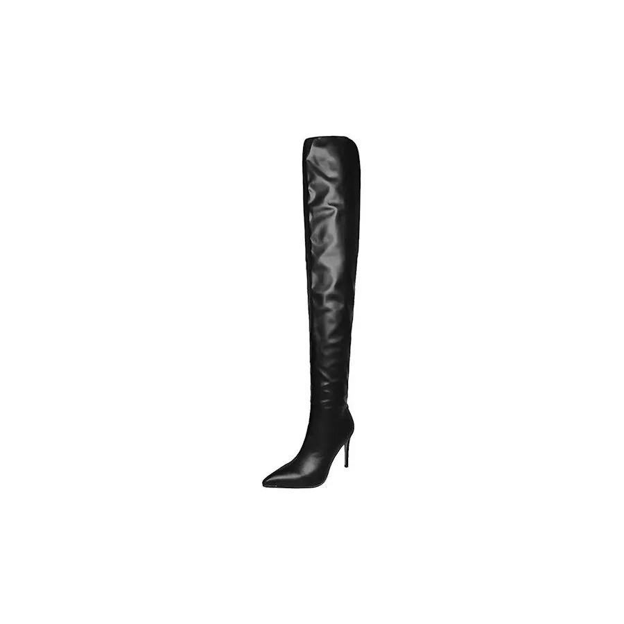 ElegantLuxe Over-Knee Pointed Toe Wedge Heel Boots