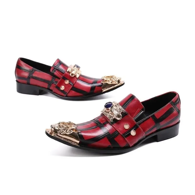 ExoticLux Leather Slip-on Loafers