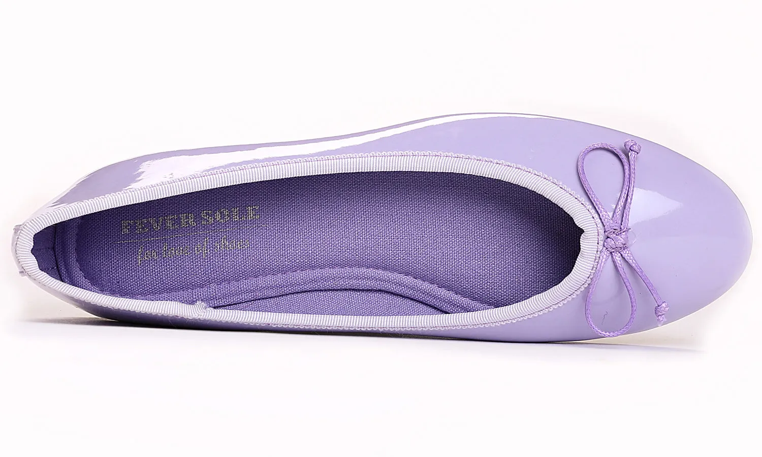 Feversole Women's Macaroon Lilac Memory Foam Cushion Insock Patent Ballet Flat