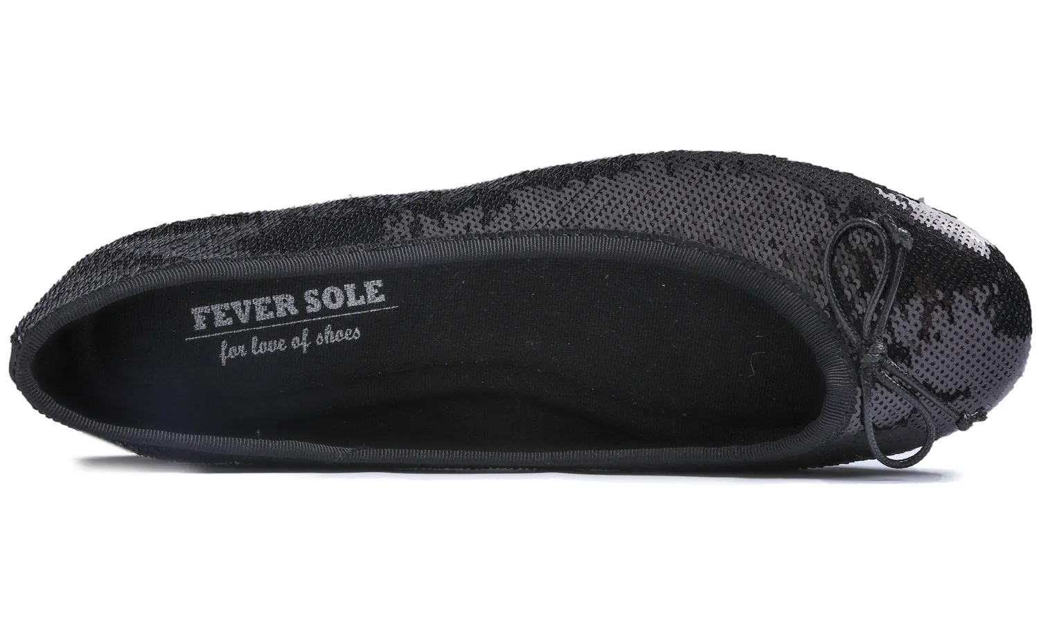 Feversole Women's Sparkle Memory Foam Cushioned Colorful Shiny Ballet Flats Black Sequin