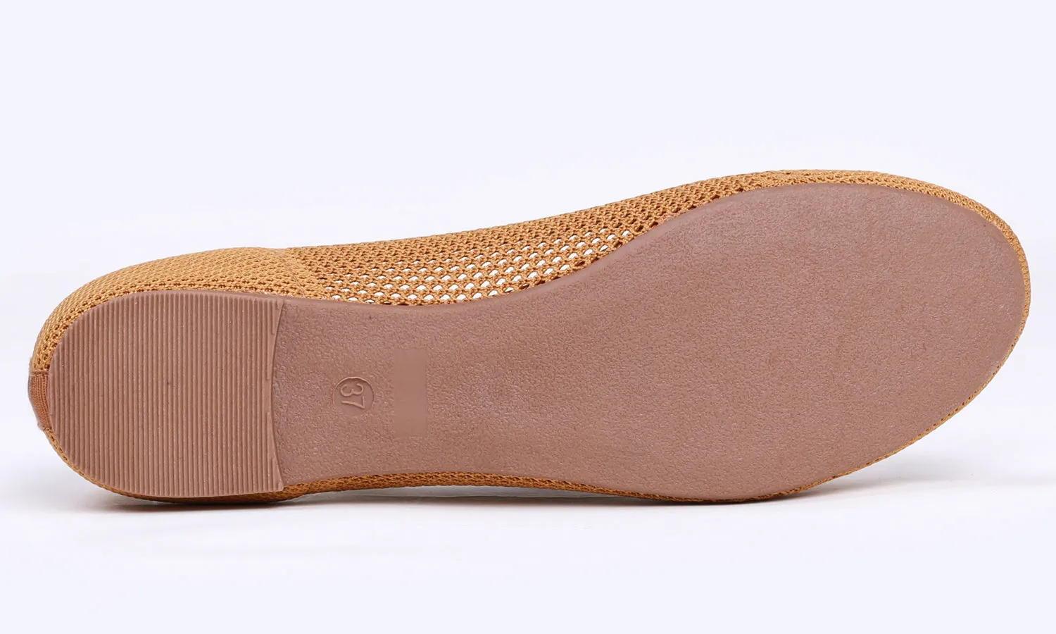 Feversole Women's Woven Fashion Breathable Knit Flat Shoes Caramel Ballet