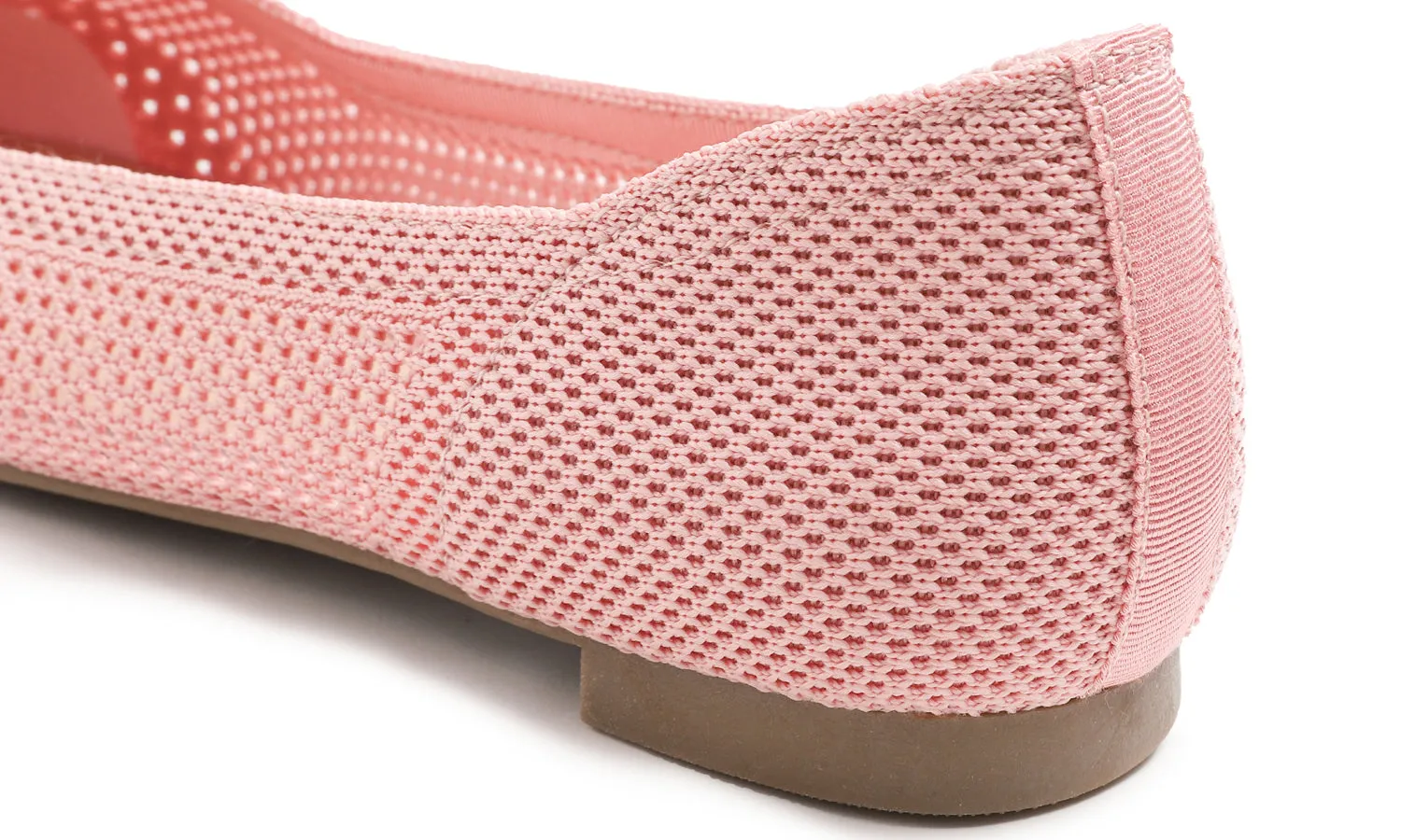 Feversole Women's Woven Fashion Breathable Knit Flat Shoes Pointed Pink