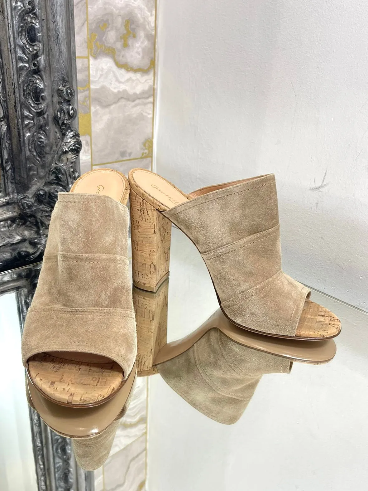 Gianvito Rossi Suede Mules. Size 40