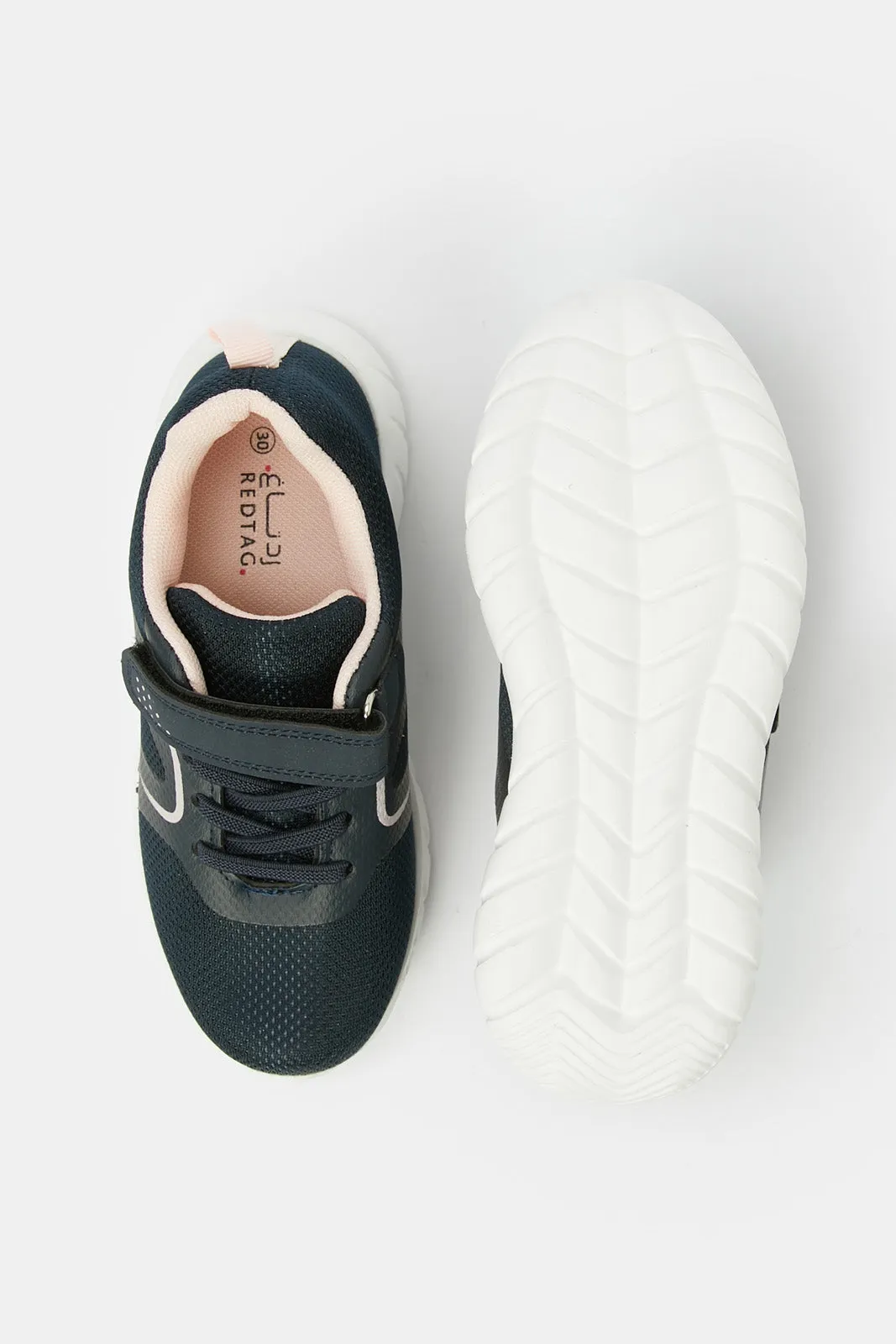 Girls Textured Navy Sneakers