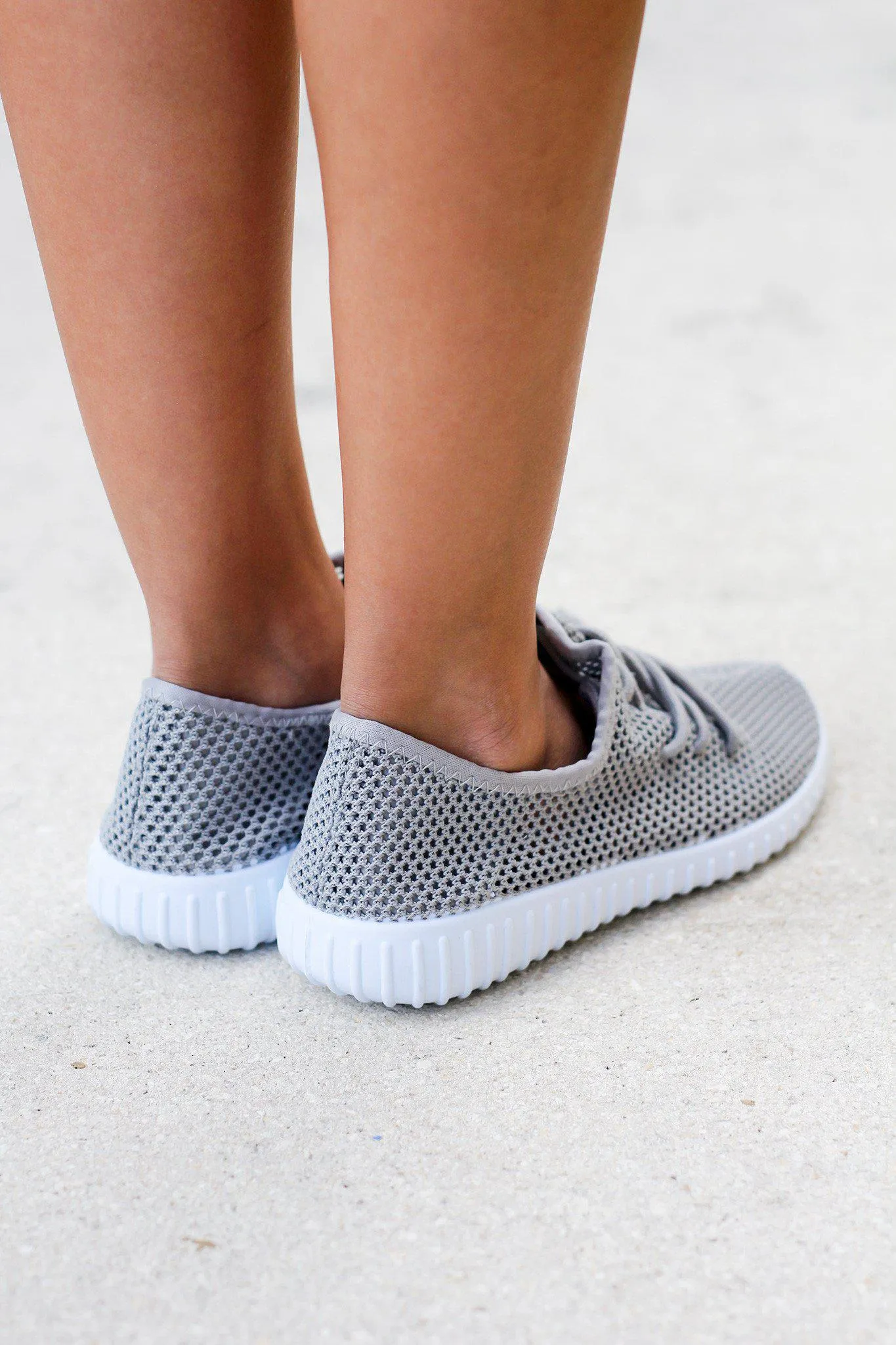 Light Gray Mesh Sneakers