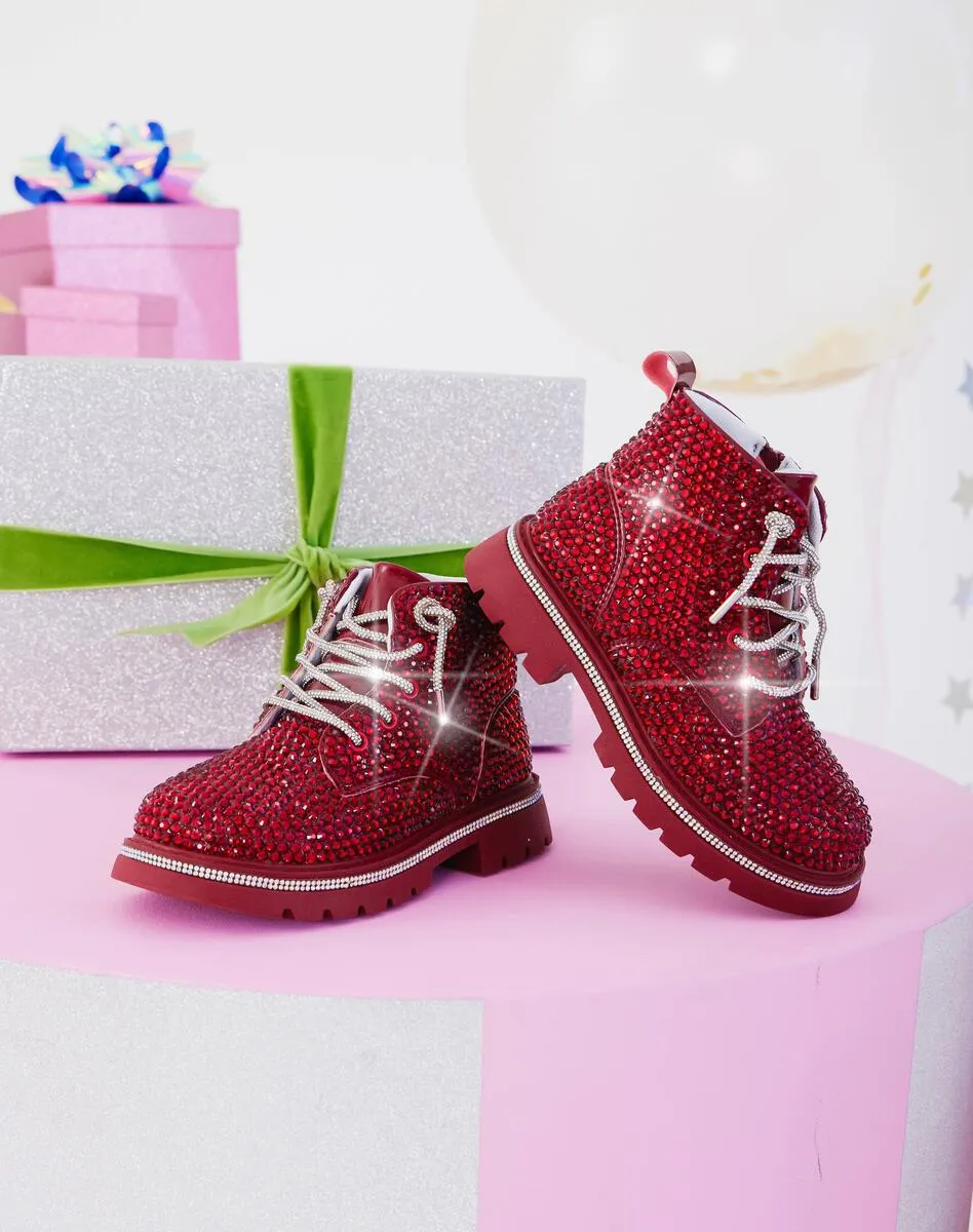 LOL Ruby Red Crystal Sparkle Boots