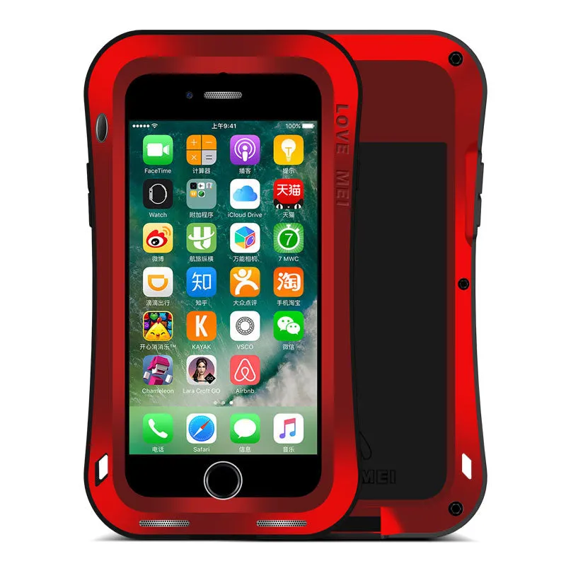 LOVE MEI Powerful Shockproof Metal Heavy Duty Case Cover for Apple iPhone