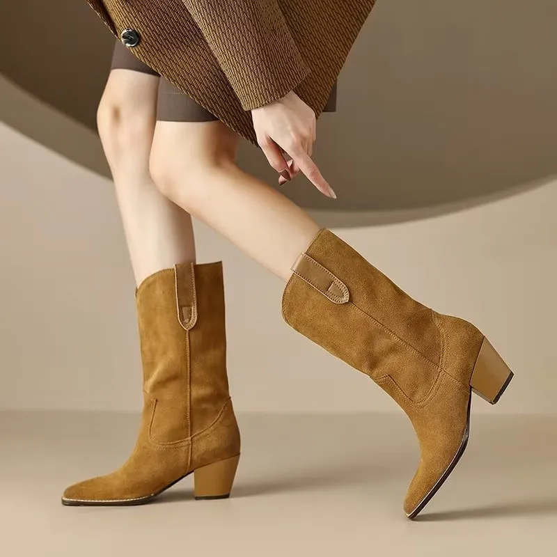 Luxury Leather Pointed Ankle Boots