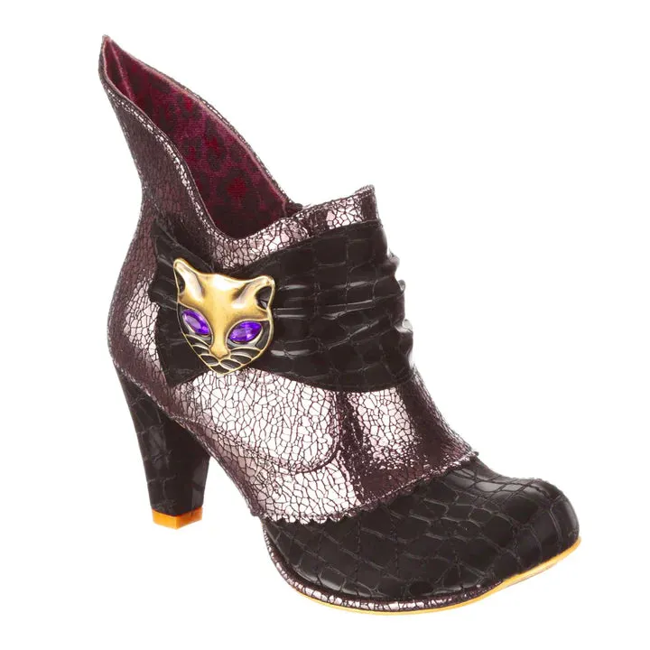 Miaow Boots in Black/Bronze by Irregular Choice