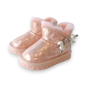 Pink Pearl Charm Quilted Boot