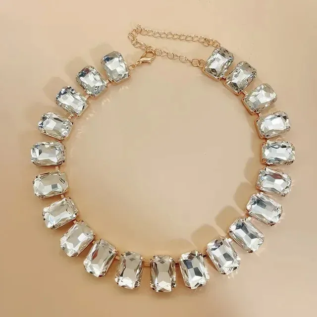 Pre Order:  Luxury Adjustable Crystal Chain Choker Necklace