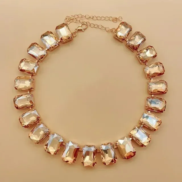 Pre Order:  Luxury Adjustable Crystal Chain Choker Necklace