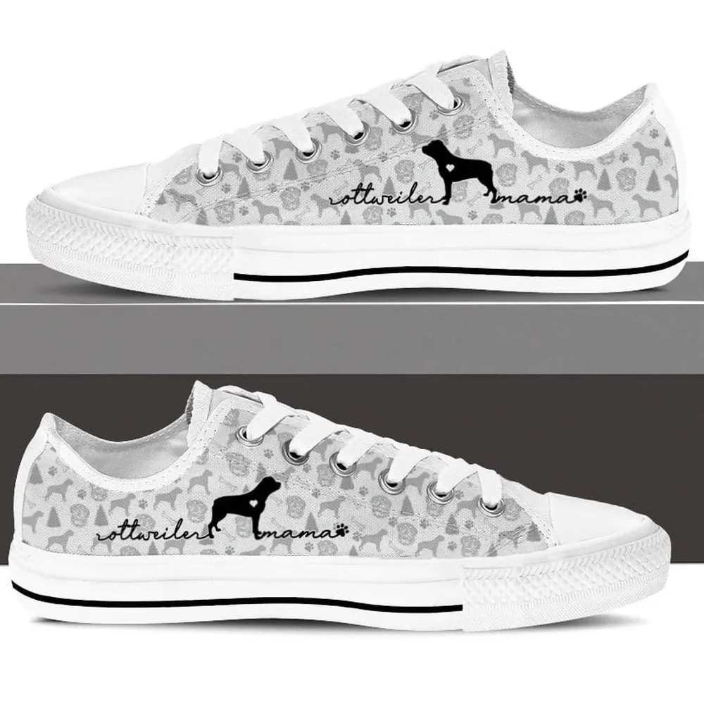 Rottweiler Low Top Shoes - Dog Walking Shoes Men Women, Dog Printed Shoes, Canvas Shoes For Men, Women