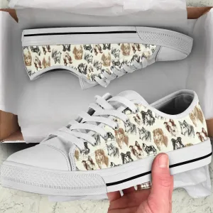 Rough Collie Low Top Shoes - Low Top Sneaker, Dog Printed Shoes, Canvas Shoes For Men, Women